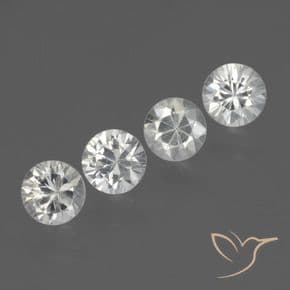 1.77ct Natural White Sapphire, Round Cut, 4.54 mm