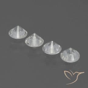 1.77ct Natural White Sapphire, Round Cut, 4.54 mm