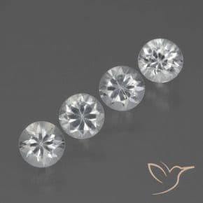 1.60ct Natural White Sapphire, Round Cut, 4.39 mm