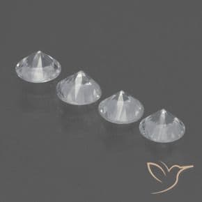 1.60ct Natural White Sapphire, Round Cut, 4.39 mm