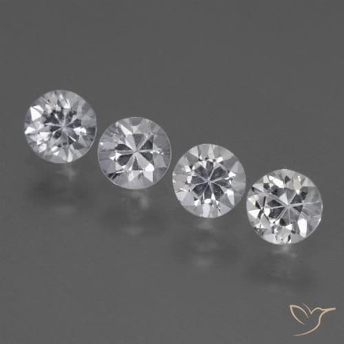 1.65ct Natural Clear White Sapphire, Round Cut, 4.56 mm