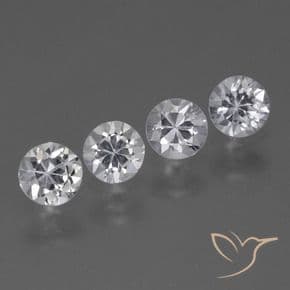 1.65ct Natural Clear White Sapphire, Round Cut, 4.56 mm
