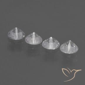 1.65ct Natural Clear White Sapphire, Round Cut, 4.56 mm