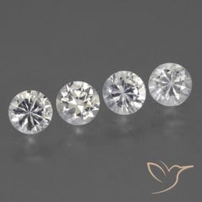 1.71ct Natural White Sapphire, Round Cut, 4.55 mm