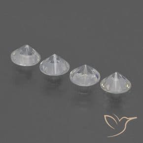 1.71ct Natural White Sapphire, Round Cut, 4.55 mm