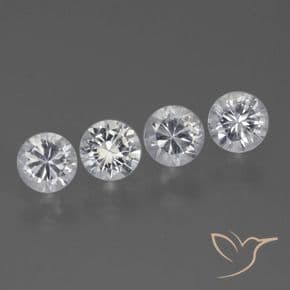 1.55ct Natural White Sapphire, Round Cut, 4.40 mm