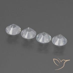 1.55ct Natural White Sapphire, Round Cut, 4.40 mm