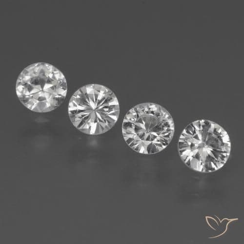 1.59ct Natural White Sapphire, Round Cut, 4.41 mm