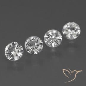 1.59ct Natural White Sapphire, Round Cut, 4.41 mm