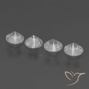 1.59ct Natural White Sapphire, Round Cut, 4.41 mm