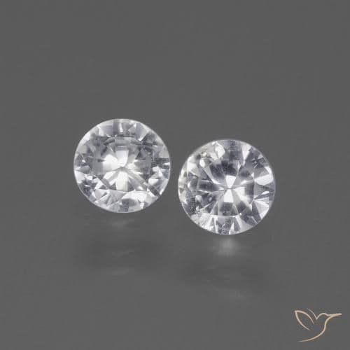 0.78ct Natural Clear White Sapphire, Round Cut, 4.37 mm