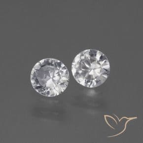 0.78ct Natural Clear White Sapphire, Round Cut, 4.37 mm