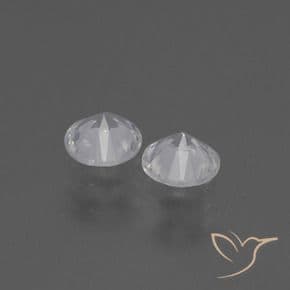 0.78ct Natural Clear White Sapphire, Round Cut, 4.37 mm