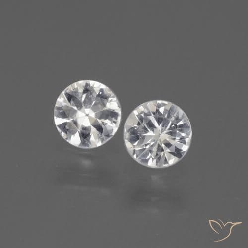 0.76ct Natural White Sapphire, Round Cut, 4.46 mm