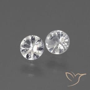 0.76ct Natural White Sapphire, Round Cut, 4.46 mm