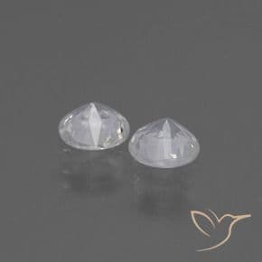 0.76ct Natural White Sapphire, Round Cut, 4.46 mm