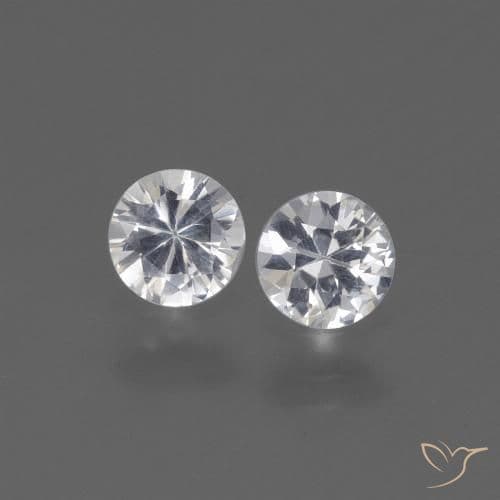 0.76ct Natural White Sapphire, Round Cut, 4.42 mm