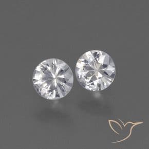 0.76ct Natural White Sapphire, Round Cut, 4.42 mm