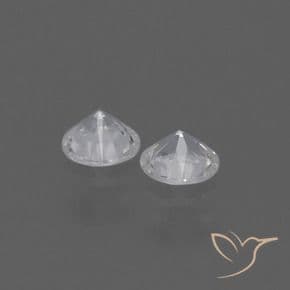 0.76ct Natural White Sapphire, Round Cut, 4.42 mm