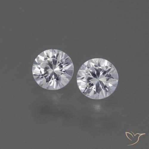 0.81ct Natural White Sapphire, Round Cut, 4.48 mm
