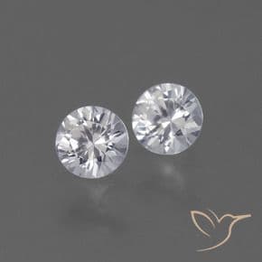0.81ct Natural White Sapphire, Round Cut, 4.48 mm