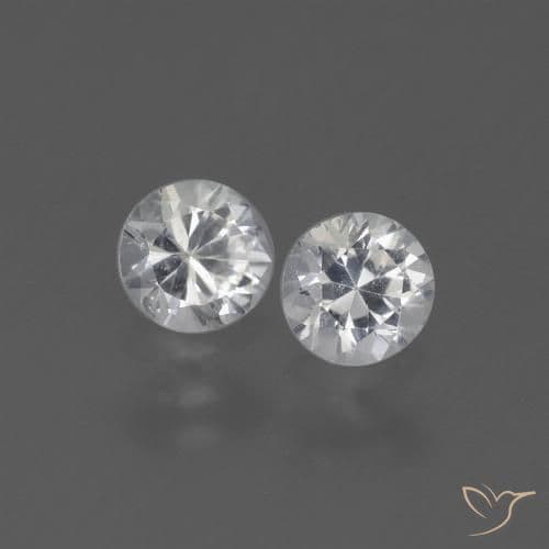 0.84ct Natural White Sapphire, Round Cut, 4.49 mm