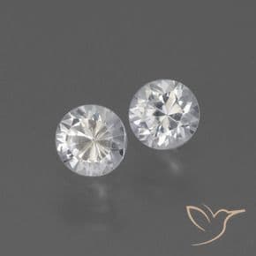 0.84ct Natural White Sapphire, Round Cut, 4.49 mm