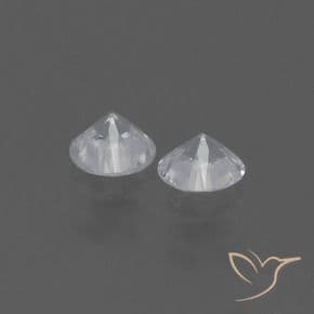 0.84ct Natural White Sapphire, Round Cut, 4.49 mm