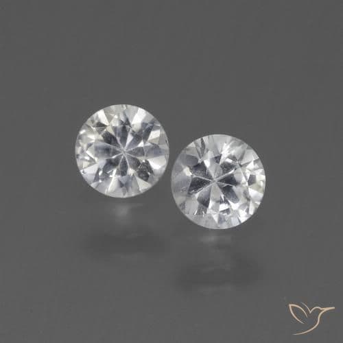 0.76ct Natural Clear White Sapphire, Round Cut, 4.36 mm