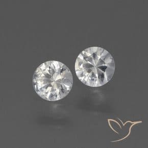 0.76ct Natural Clear White Sapphire, Round Cut, 4.36 mm