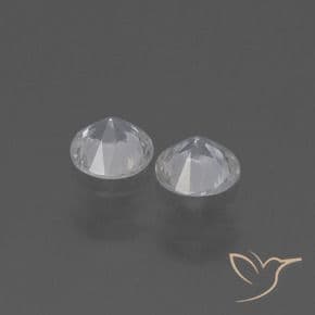 0.76ct Natural Clear White Sapphire, Round Cut, 4.36 mm