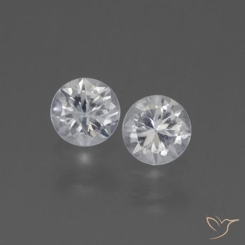0.84ct Natural White Sapphire, Round Cut, 4.47 mm