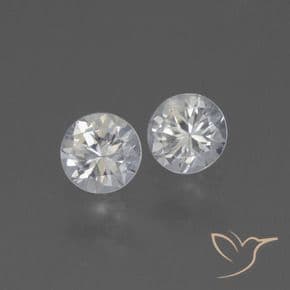 0.84ct Natural White Sapphire, Round Cut, 4.47 mm