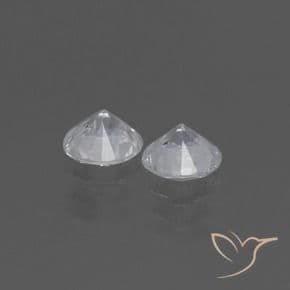 0.84ct Natural White Sapphire, Round Cut, 4.47 mm