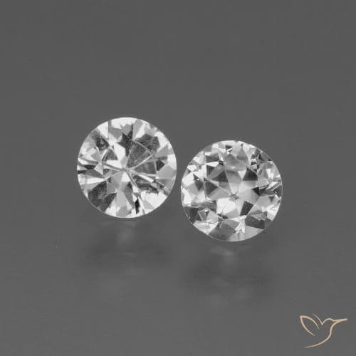 0.78ct Natural Clear White Sapphire, Round Cut, 4.55 mm