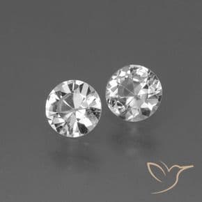 0.78ct Natural Clear White Sapphire, Round Cut, 4.55 mm