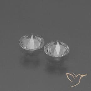 0.78ct Natural Clear White Sapphire, Round Cut, 4.55 mm