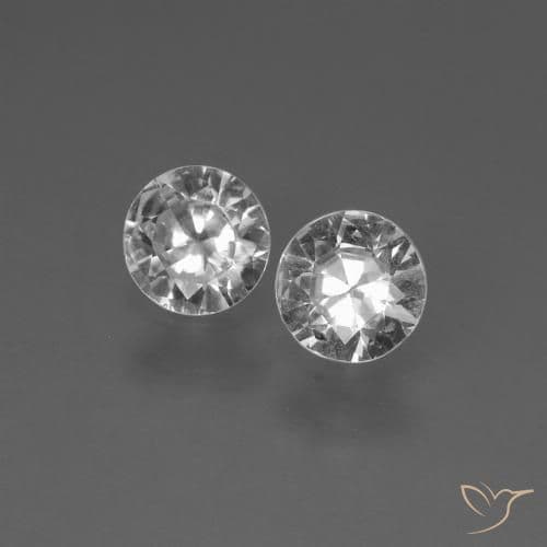 0.71ct Natural Clear White Sapphire, Round Cut, 4.44 mm