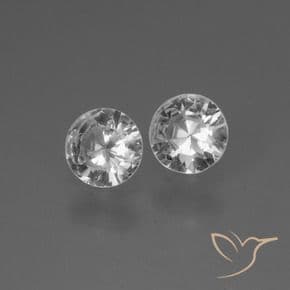 0.71ct Natural Clear White Sapphire, Round Cut, 4.44 mm