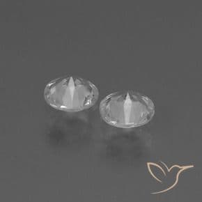 0.71ct Natural Clear White Sapphire, Round Cut, 4.44 mm