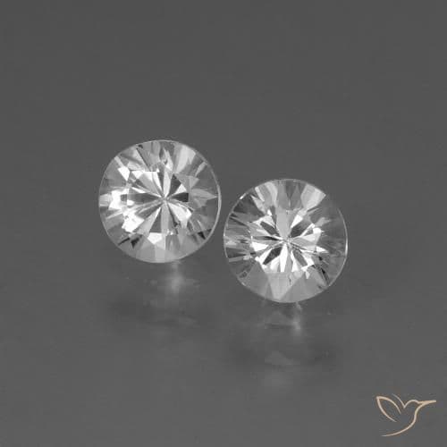 0.85ct Natural White Sapphire, Round Cut, 4.41 mm