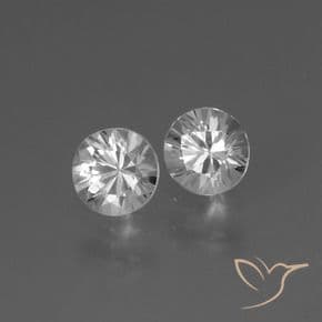 0.85ct Natural White Sapphire, Round Cut, 4.41 mm