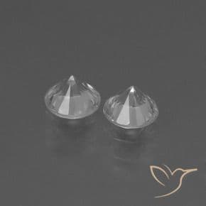 0.85ct Natural White Sapphire, Round Cut, 4.41 mm