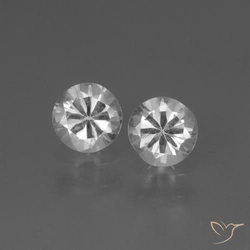 0.81ct Natural White Sapphire, Round Cut, 4.49 mm