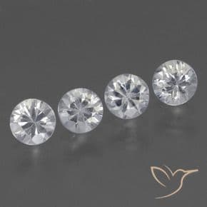 1.77ct Natural White Sapphire, Round Cut, 4.53 mm