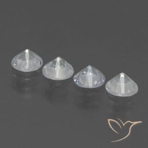 1.77ct Natural White Sapphire, Round Cut, 4.53 mm