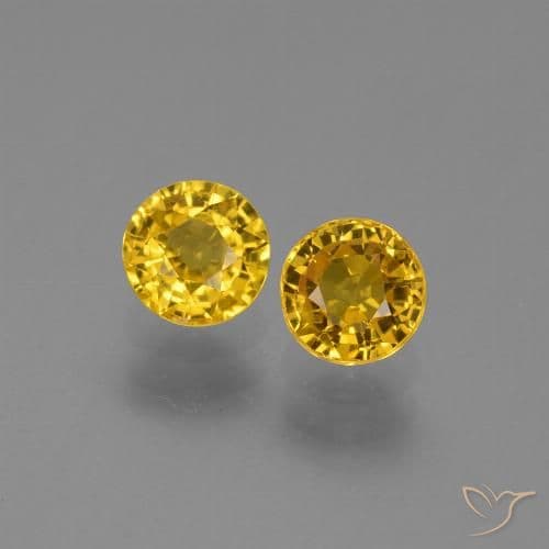 1.28ct Natural Golden Sapphire, Round Cut, 4.83 mm