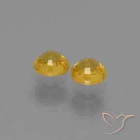 1.28ct Natural Golden Sapphire, Round Cut, 4.83 mm