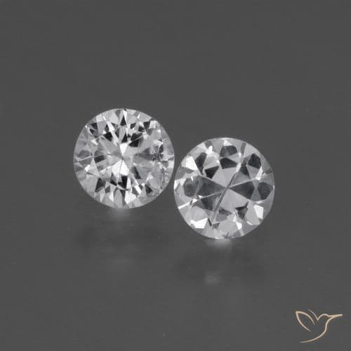 0.76ct Natural Clear White Sapphire, Round Cut, 4.51 mm