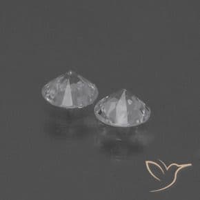 0.76ct Natural Clear White Sapphire, Round Cut, 4.51 mm